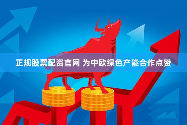 正规股票配资官网 为中欧绿色产能合作点赞